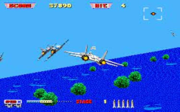 Gameplay screen of After Burner II (1/8)