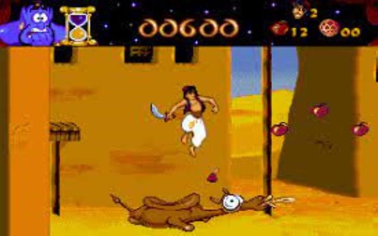 Gameplay screen of Disney's Aladdin (1/8)