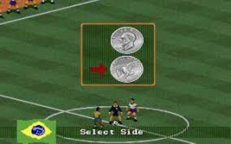 Gameplay screen of FIFA International Soccer (8/8)