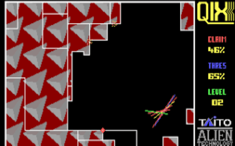 Gameplay screen of QIX (7/8)