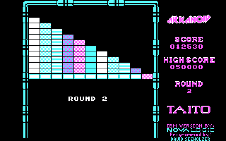 Gameplay screen of Arkanoid (2/8)