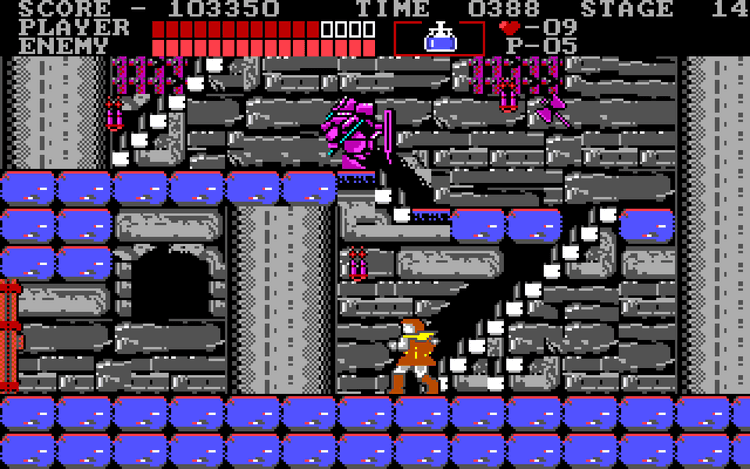 Gameplay screen of Castlevania (1/4)