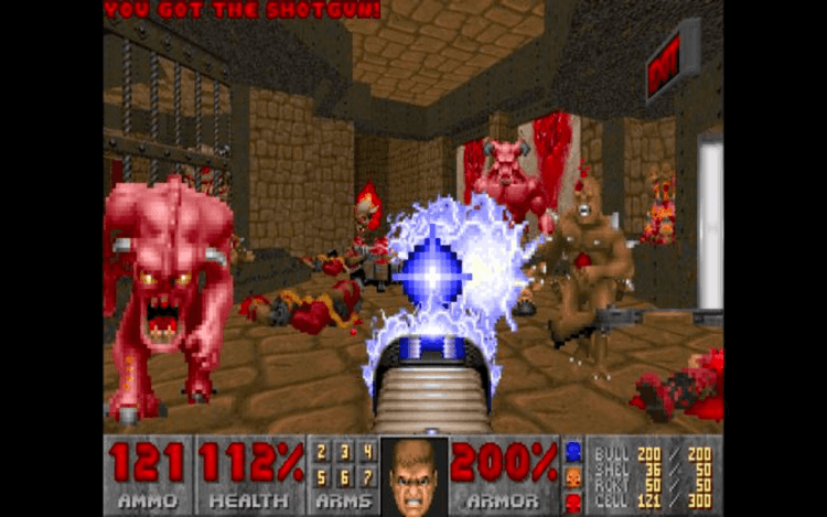 Gameplay screen of DOOM II (8/8)