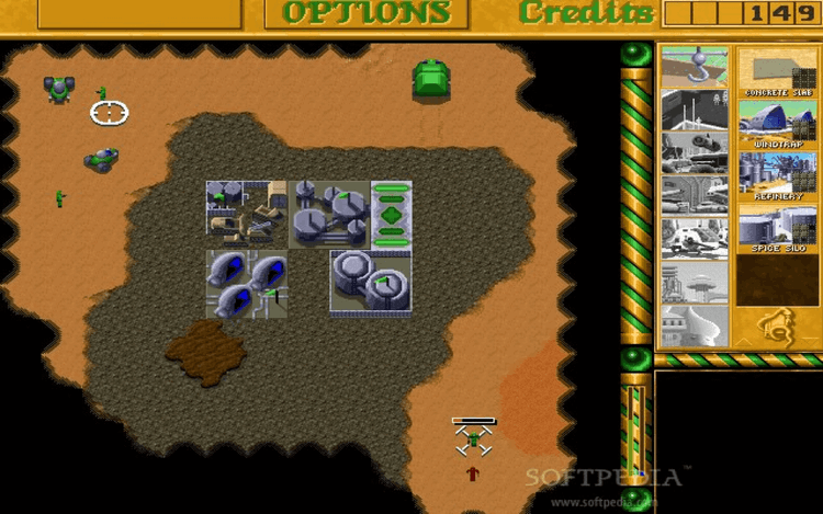 Gameplay screen of Dune II: The Building of a Dynasty (3/8)