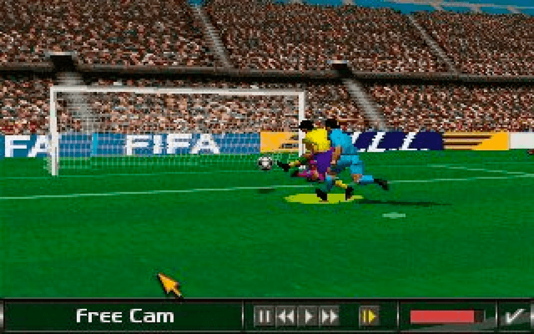 Gameplay screen of FIFA 96 (3/8)