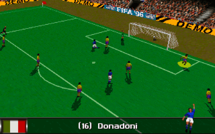 Gameplay screen of FIFA 96 (6/8)