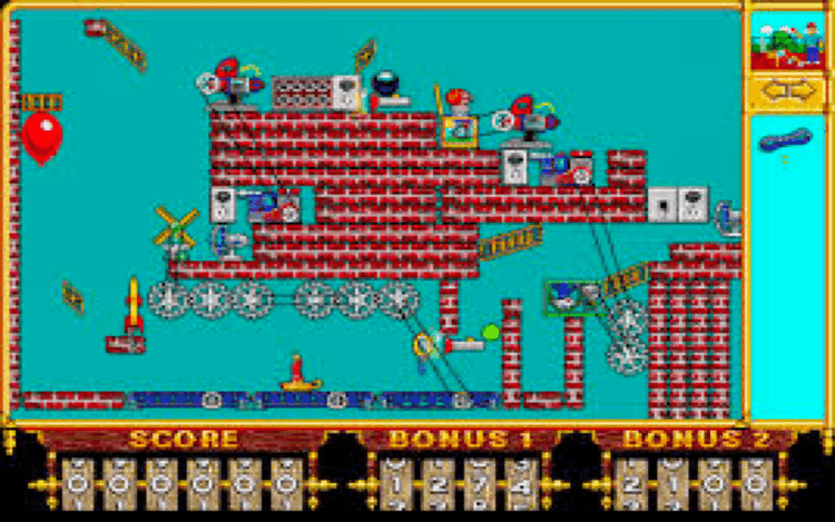 Gameplay screen of The Incredible Machine (7/8)