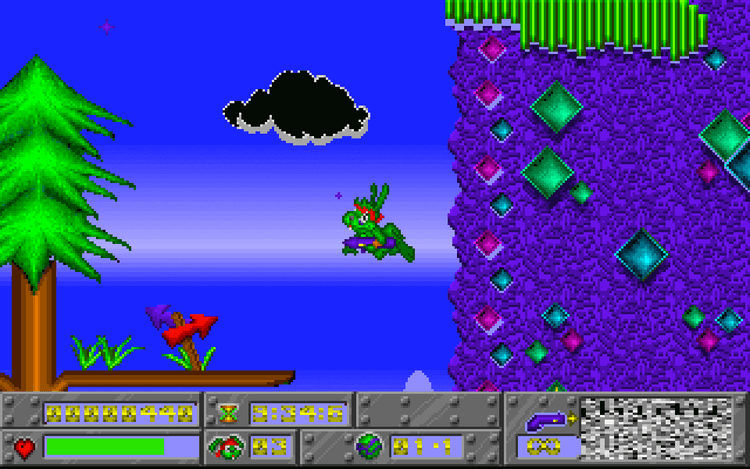 Gameplay screen of Jazz Jackrabbit (8/8)