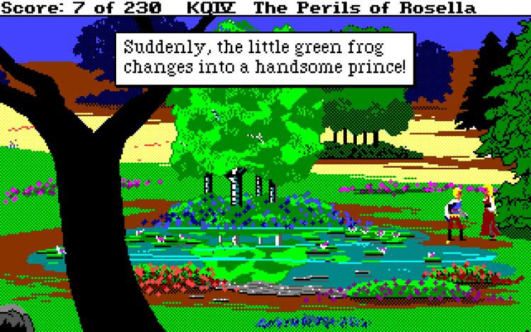 Gameplay screen of King's Quest IV: The Perils of Rosella (5/8)