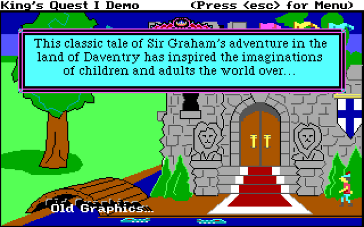 Gameplay screen of King's Quest (4/8)