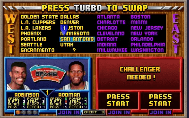 Gameplay screen of NBA Jam Tournament Edition (8/8)