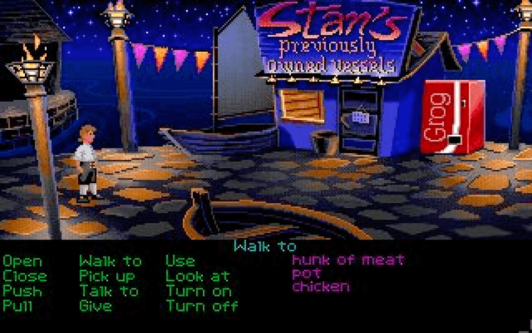 Gameplay screen of The Secret of Monkey Island (5/8)