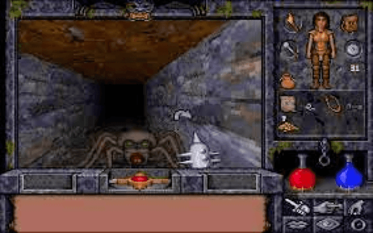 Gameplay screen of Ultima Underworld II: Labyrinth of Worlds (8/8)