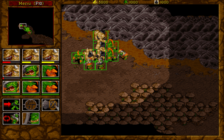 Gameplay screen of WarCraft II: Beyond the Dark Portal (6/8)