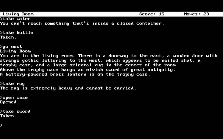 Gameplay screen of Zork: The Great Underground Empire (3/4)