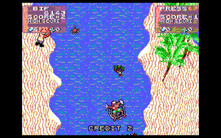 Gameplay screen of Toobin' (4/4)