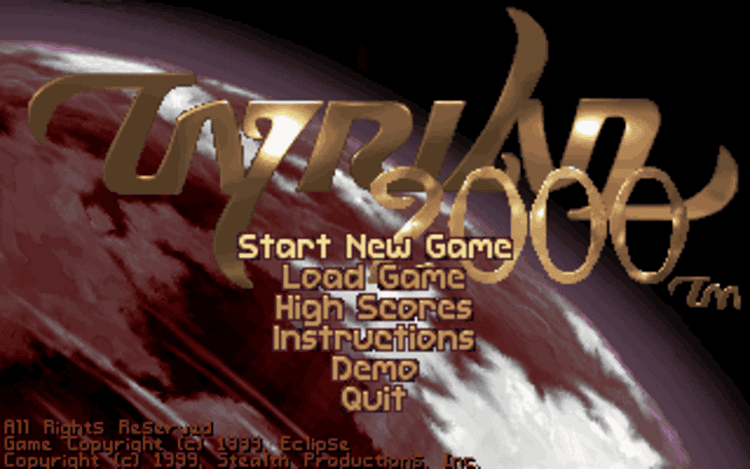 Gameplay screen of Tyrian 2000 (1/8)