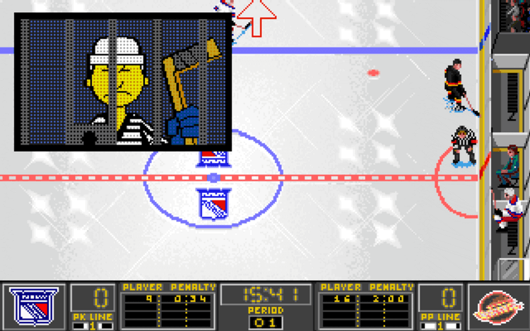 Gameplay screen of NHL 95 (6/8)