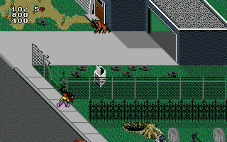 Gameplay screen of Paperboy 2 (1/8)