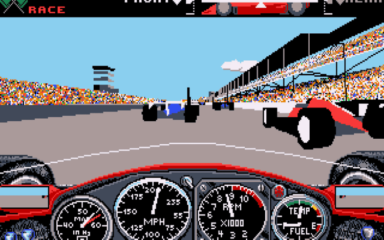 Gameplay screen of Indianapolis 500: The Simulation (8/8)