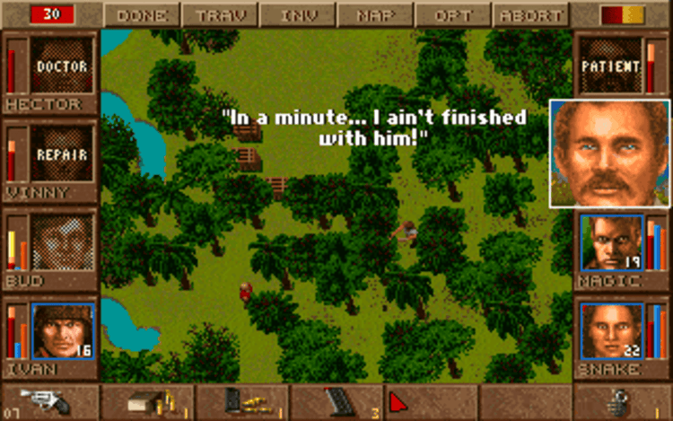 Gameplay screen of Jagged Alliance (3/8)