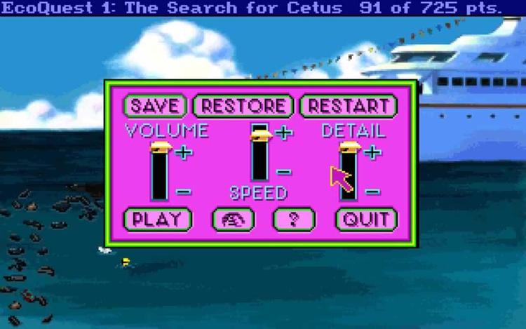 Gameplay screen of EcoQuest: The Search for Cetus (8/8)